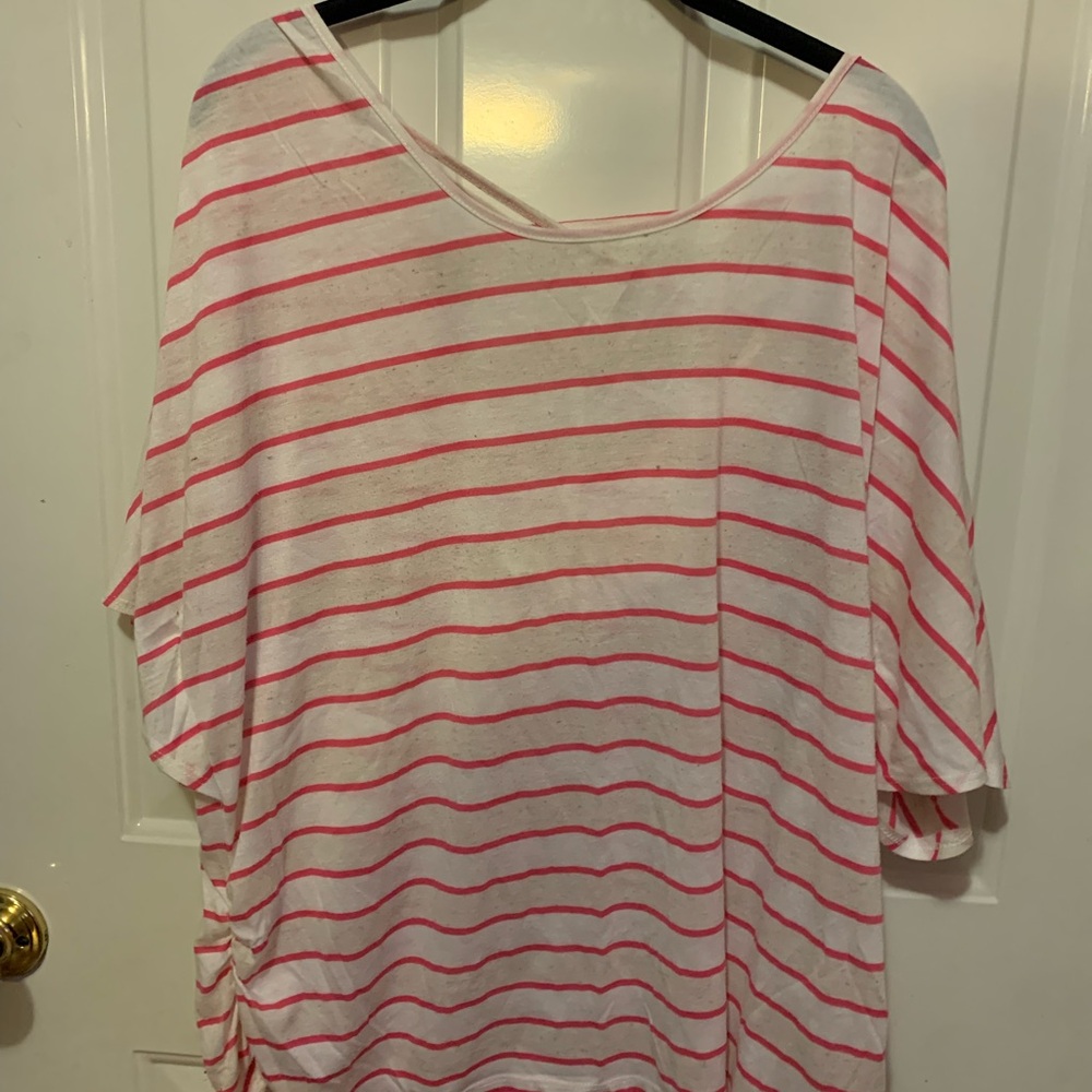 Striped Pink and White Women's Top